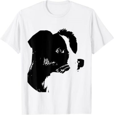 Hand Sketched Border Collie Dog Profile T-Shirt